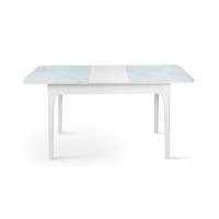 Стіл Фієста (110+35)*70, білий/мрамор білий
