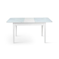 Стіл Фієста (110+35)*70, білий/мрамор білий