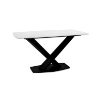 Стіл БІНГО 140*80,  кераміка білий мрамор