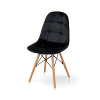 Стілець ДЖАСТІН, велюр чорний