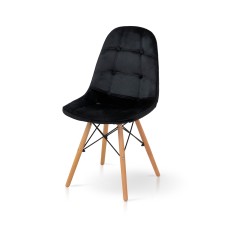 Стілець ДЖАСТІН, велюр чорний