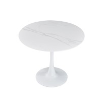 Стіл Опал (D=80), білий/кераміка білий