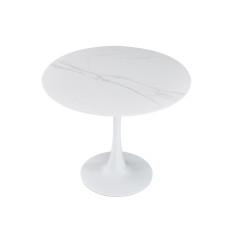 Стіл Опал (D=80), білий/кераміка білий