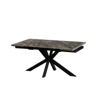 Стіл Квант 160 (+60)*90, чорний/керам Армані грей