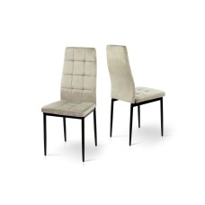 Стілець Айс, чорний/велюр мокрий пісок