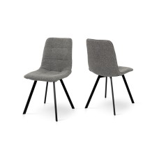 Стілець ФРЕШ (квадрат) чорний/букле сірий