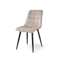 Стілець Віллі чорний/велюр бежевий