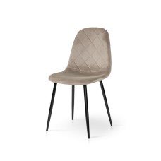 Стілець Ембер-L, чорний/ велюр бежевий