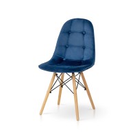 Стілець ДЖАСТІН, велюр синій