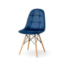 Стілець ДЖАСТІН, велюр синій