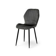 Стілець Леон чорний/велюр попелястий