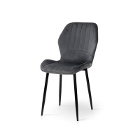 Стілець Леон  чорний/велюр темно-сірий