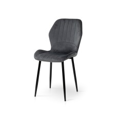 Стілець Леон  чорний/велюр темно-сірий
