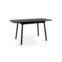 Стіл Соло 110(+35)*70 чорний метал/мрамор чорн