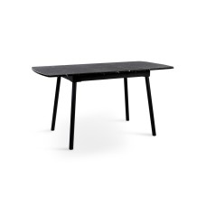 Стіл Соло 110(+35)*70 чорний метал/мрамор чорн