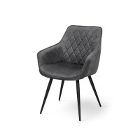 Крісло Наомі, чорний/ велюр темно-сірий