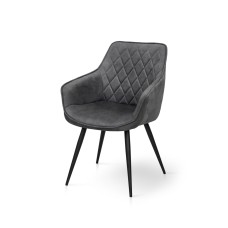 Крісло Наомі, чорний/ велюр темно-сірий
