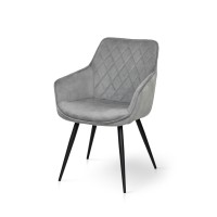 Крісло Наомі, чорний/ велюр світл-сірий