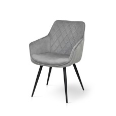 Крісло Наомі, чорний/ велюр світл-сірий