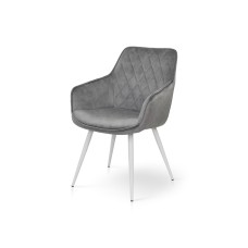 Крісло Наомі, білий/ велюр світл-сірий