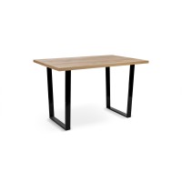 Стіл Кентукі 120/80*75, крафт золотий /чорні ноги