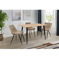 Стіл Гейт 120/80*75, крафт золотий /чорні ноги