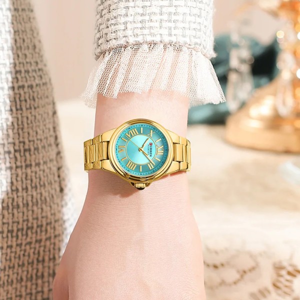 Годинник наручний Curren 9091 Gold-Blue