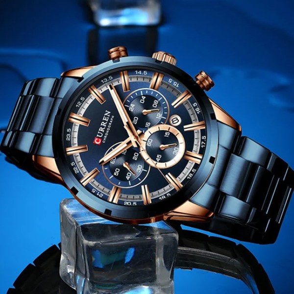 Годинник наручний Curren 8355 Blue-Cuprum