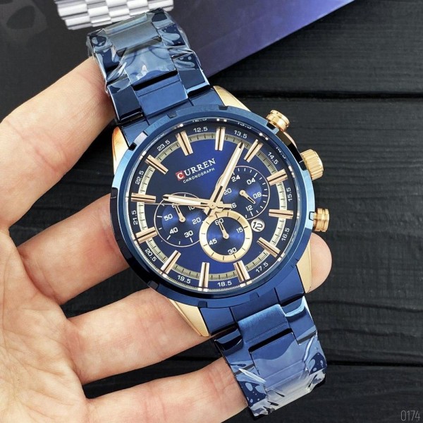Годинник наручний Curren 8355 Blue-Cuprum