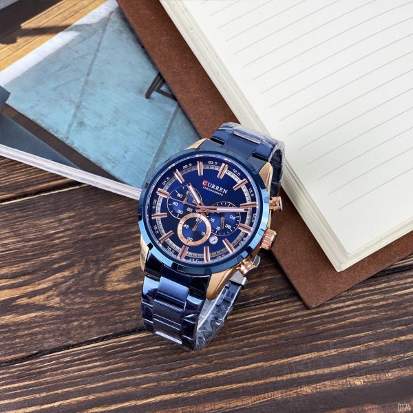 Годинник наручний Curren 8355 Blue-Cuprum
