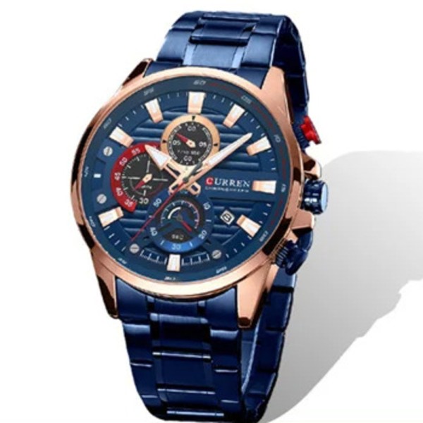 Годинник наручний Curren 8415 Blue-Gold