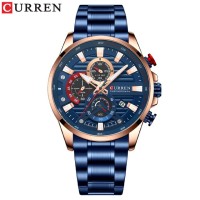 Годинник наручний Curren 8415 Blue-Gold