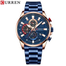 Годинник наручний Curren 8415 Blue-Gold