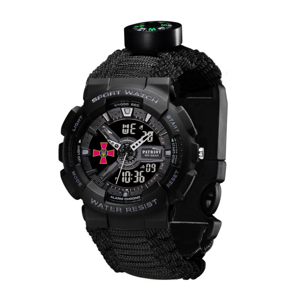 Patriot 005BKSU ЗСУ Чорні Паракордовий ремінець Black + Коробка.