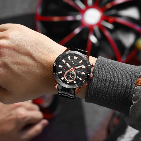 Curren 8417 Black-Gold