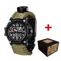 Часы наручные Patriot 012BKSU ЗСУ Чорні Паракордовий ремінець Army Green + Коробка