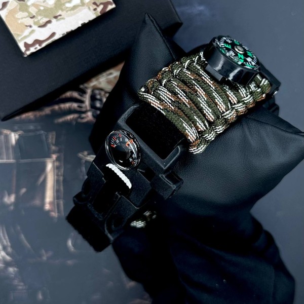 Patriot 005BKSU ЗСУ Чорні Паракордовий ремінець Camo Green+ Коробка.