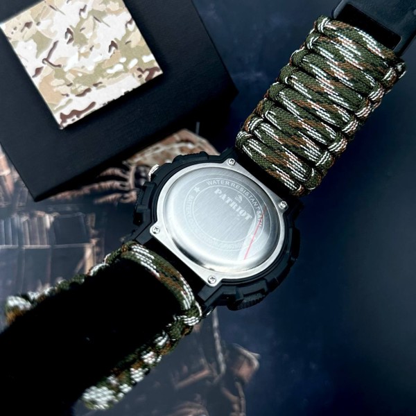 Patriot 005BKSU ЗСУ Чорні Паракордовий ремінець Camo Green+ Коробка.