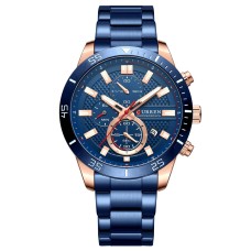 Годинник наручний Curren 8417 Blue-Gold