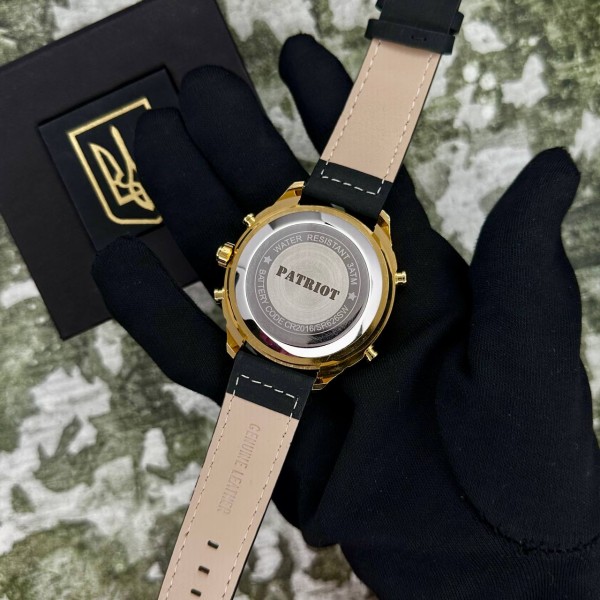 Годинник наручний Patriot 017GDBK Тризуб золото Gold-Black.