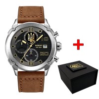 Patriot 016 Silver-Black-Brown Тризуб золото
