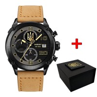 Часы наручные Patriot 016 Black-Light Brown Тризуб золото