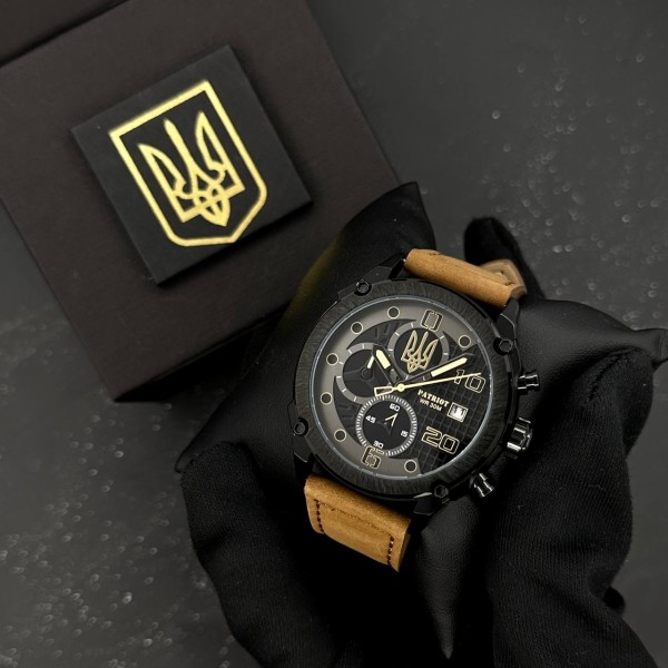 Patriot 016 Black-Brown Тризуб золото