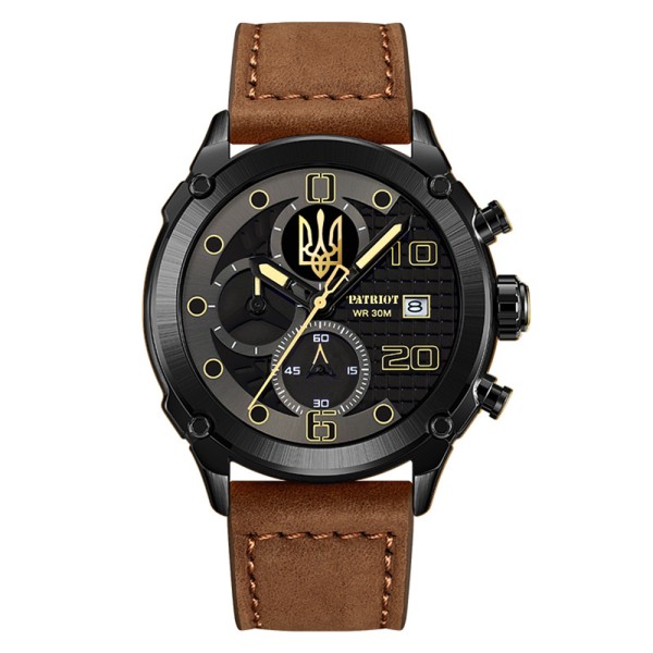 Patriot 016 Black-Brown Тризуб золото