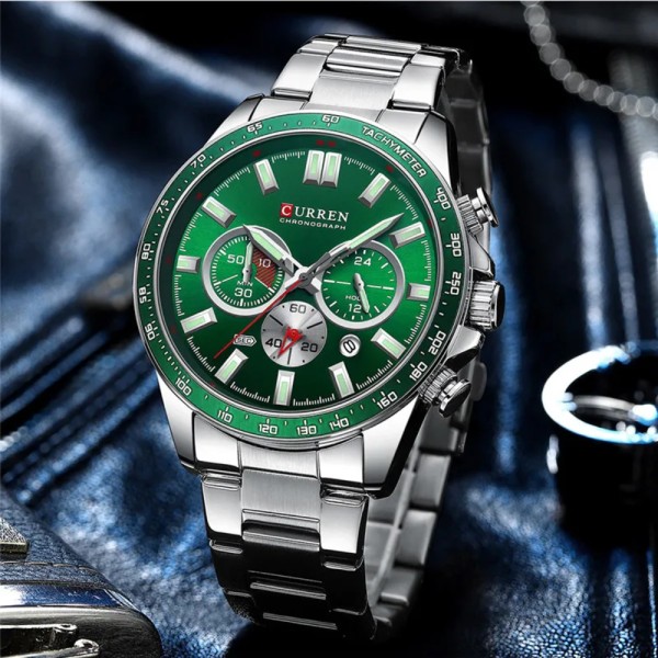 Годинник наручний Curren 8418 Silver-Green