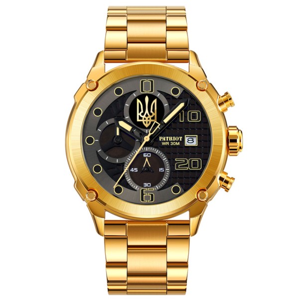 Patriot 016 Тризуб золото Gold-Black Steel