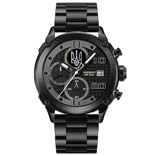 Patriot 016 Тризуб срібло Black-Black Steel