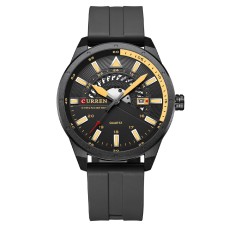 Годинник наручний Curren 8421 Black-Yellow