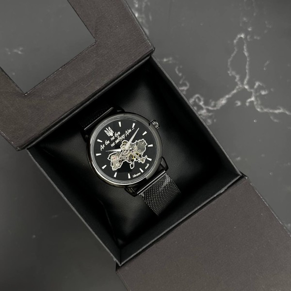 Годинник наручний Patriot 022 All Black Mechanic Mesh Не Забуду Дім