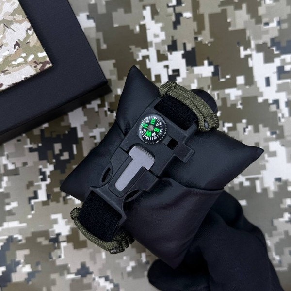 Patriot 005 Тризуб золото Army Green Паракордовий ремінець Army Green + Коробка.
